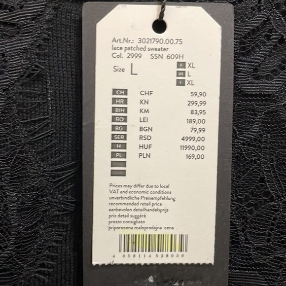 Tom Taylor black lace front sweater (sz l) - Picture 3 of 11